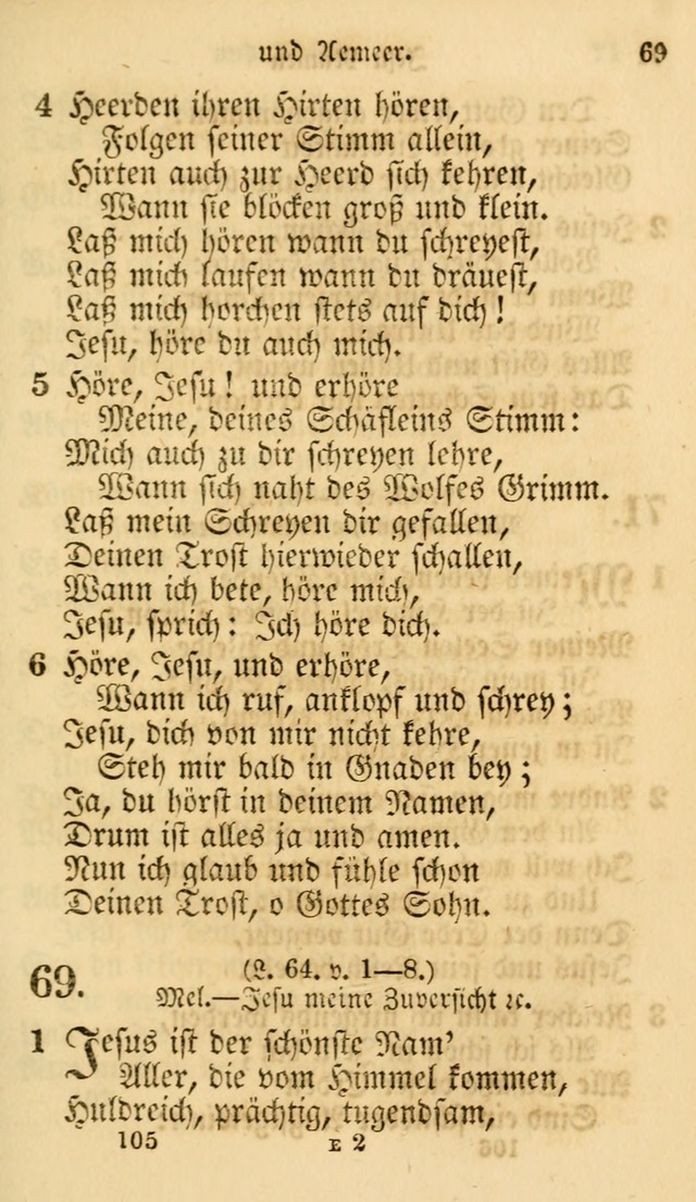 Evangelische Lieder-Sammlung: genommen aus der Liedersammlung und dem Gemeinschaftlichen Gesangbuch in den evanglischen Gemeinen page 105