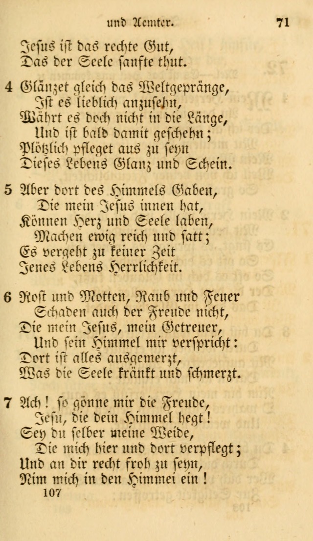 Evangelische Lieder-Sammlung: genommen aus der Liedersammlung und dem Gemeinschaftlichen Gesangbuch in den evanglischen Gemeinen page 107