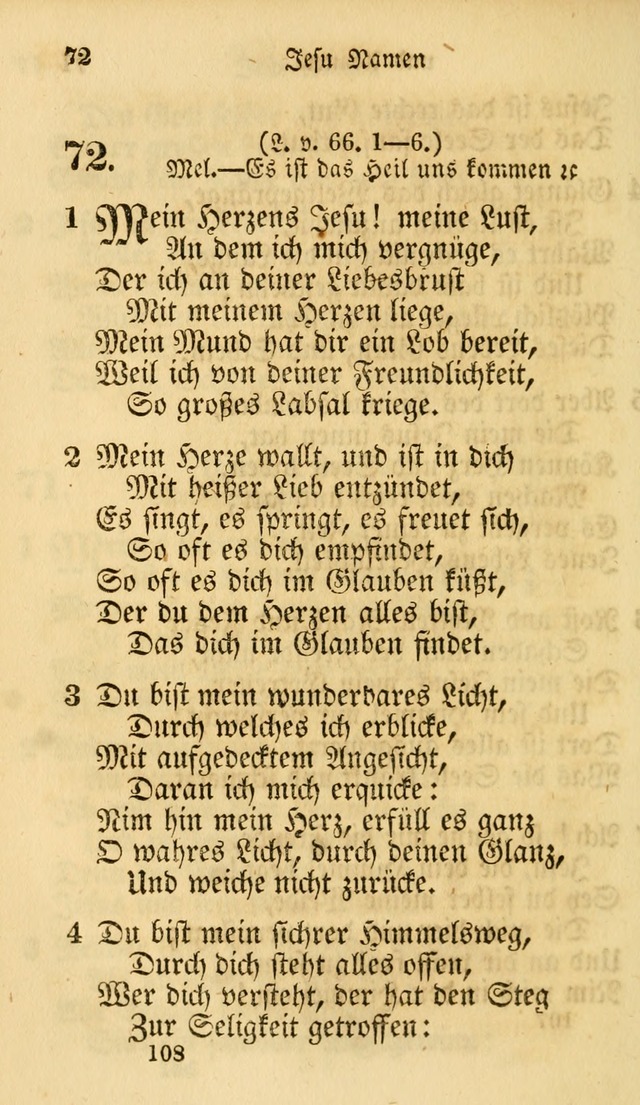 Evangelische Lieder-Sammlung: genommen aus der Liedersammlung und dem Gemeinschaftlichen Gesangbuch in den evanglischen Gemeinen page 108