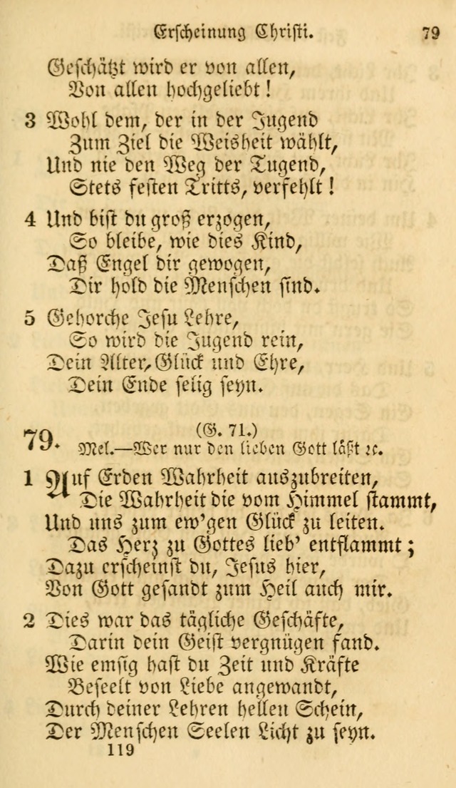 Evangelische Lieder-Sammlung: genommen aus der Liedersammlung und dem Gemeinschaftlichen Gesangbuch in den evanglischen Gemeinen page 119