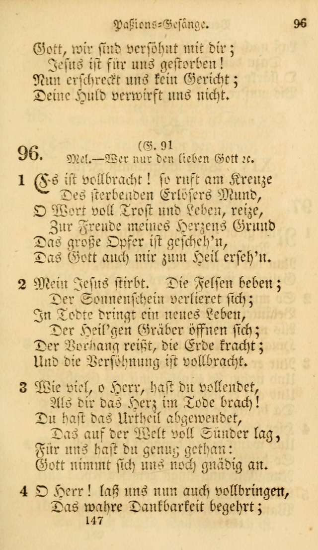 Evangelische Lieder-Sammlung: genommen aus der Liedersammlung und dem Gemeinschaftlichen Gesangbuch in den evanglischen Gemeinen page 147