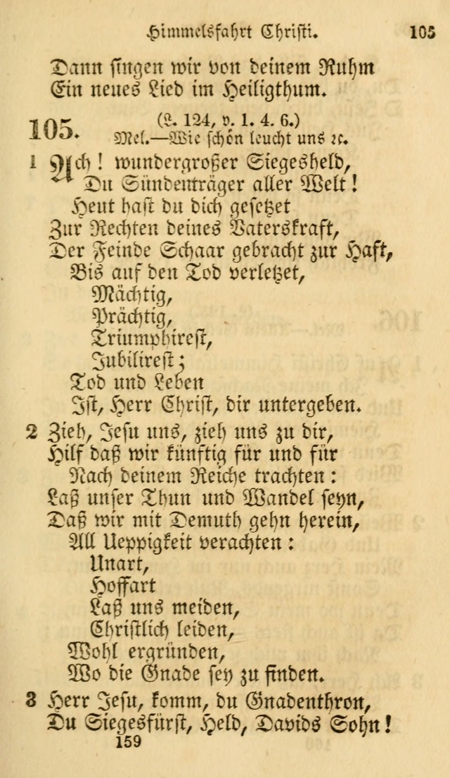 Evangelische Lieder-Sammlung: genommen aus der Liedersammlung und dem Gemeinschaftlichen Gesangbuch in den evanglischen Gemeinen page 159