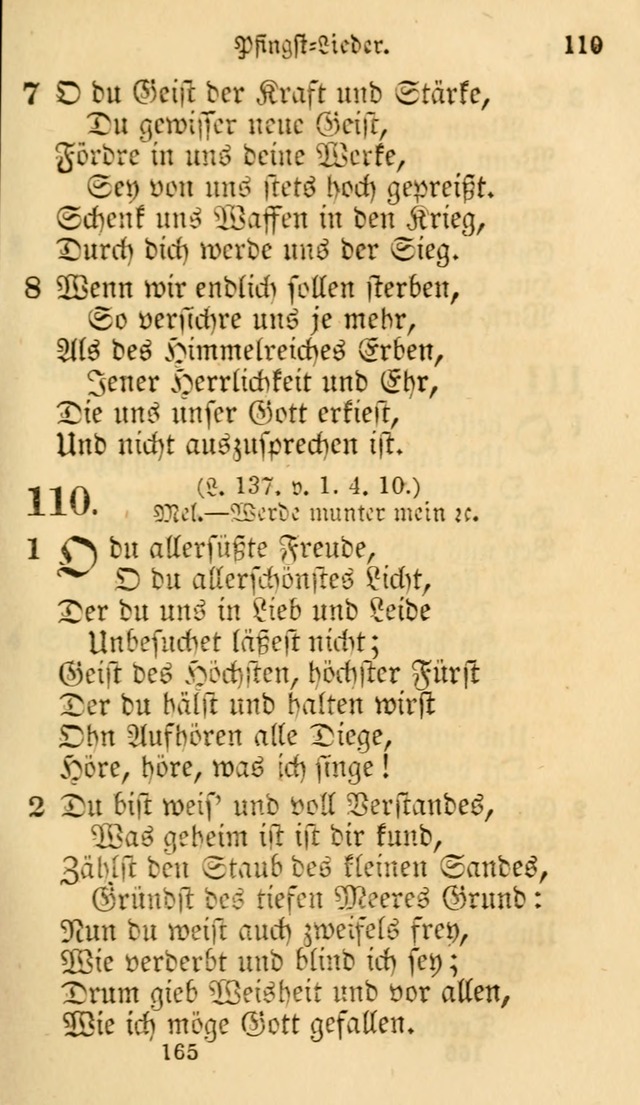 Evangelische Lieder-Sammlung: genommen aus der Liedersammlung und dem Gemeinschaftlichen Gesangbuch in den evanglischen Gemeinen page 165