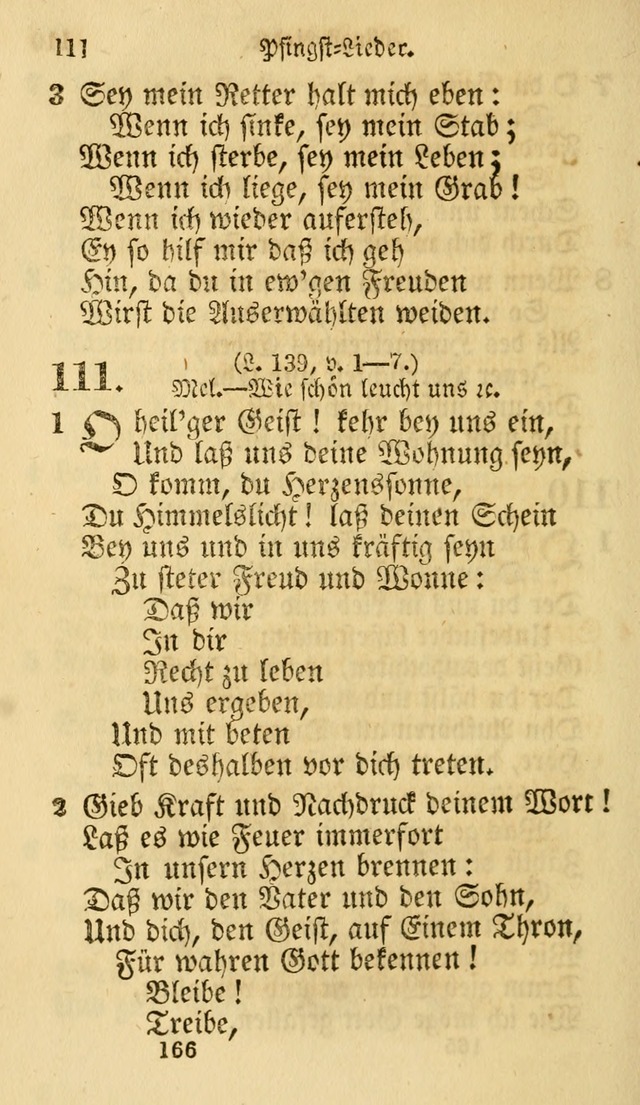 Evangelische Lieder-Sammlung: genommen aus der Liedersammlung und dem Gemeinschaftlichen Gesangbuch in den evanglischen Gemeinen page 166