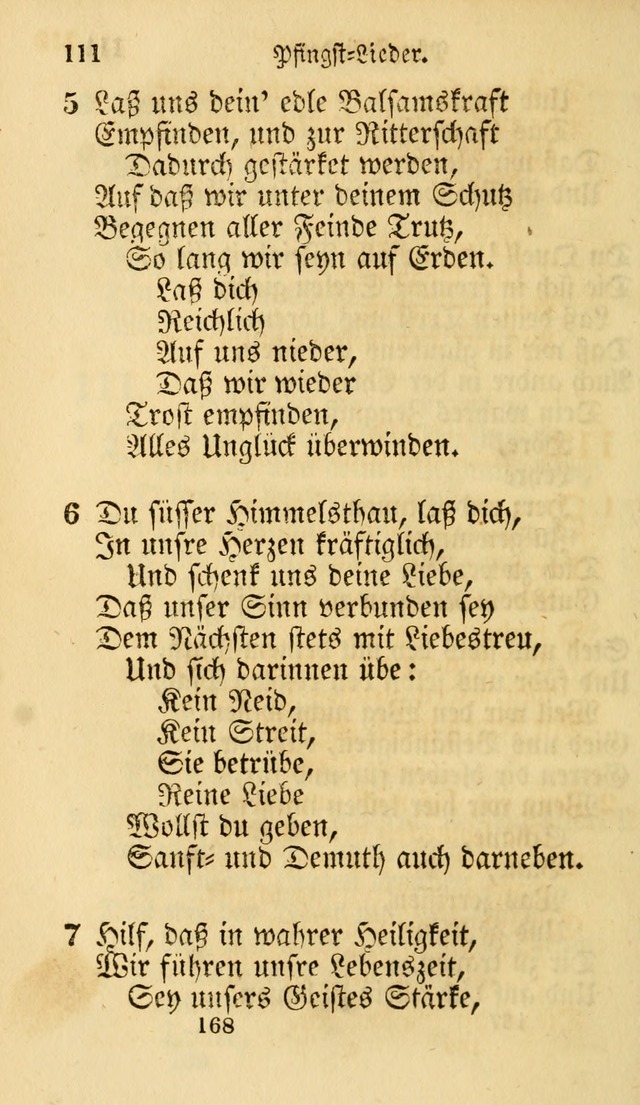 Evangelische Lieder-Sammlung: genommen aus der Liedersammlung und dem Gemeinschaftlichen Gesangbuch in den evanglischen Gemeinen page 168