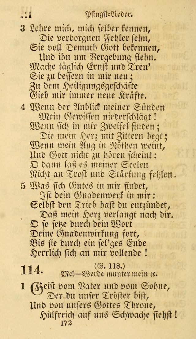 Evangelische Lieder-Sammlung: genommen aus der Liedersammlung und dem Gemeinschaftlichen Gesangbuch in den evanglischen Gemeinen page 172