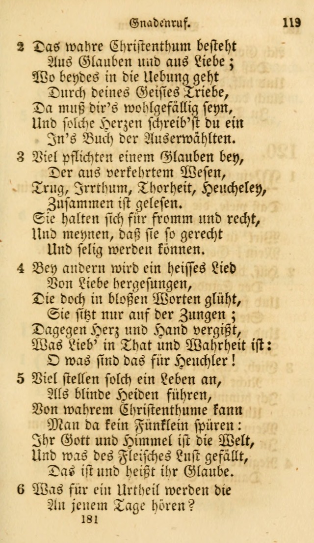 Evangelische Lieder-Sammlung: genommen aus der Liedersammlung und dem Gemeinschaftlichen Gesangbuch in den evanglischen Gemeinen page 181