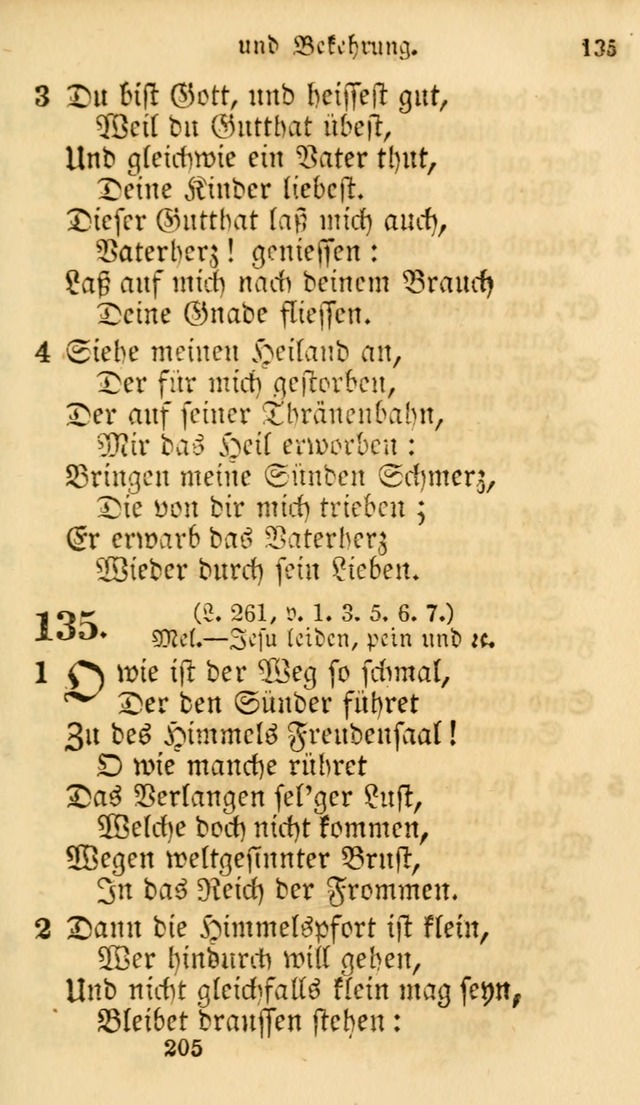 Evangelische Lieder-Sammlung: genommen aus der Liedersammlung und dem Gemeinschaftlichen Gesangbuch in den evanglischen Gemeinen page 205