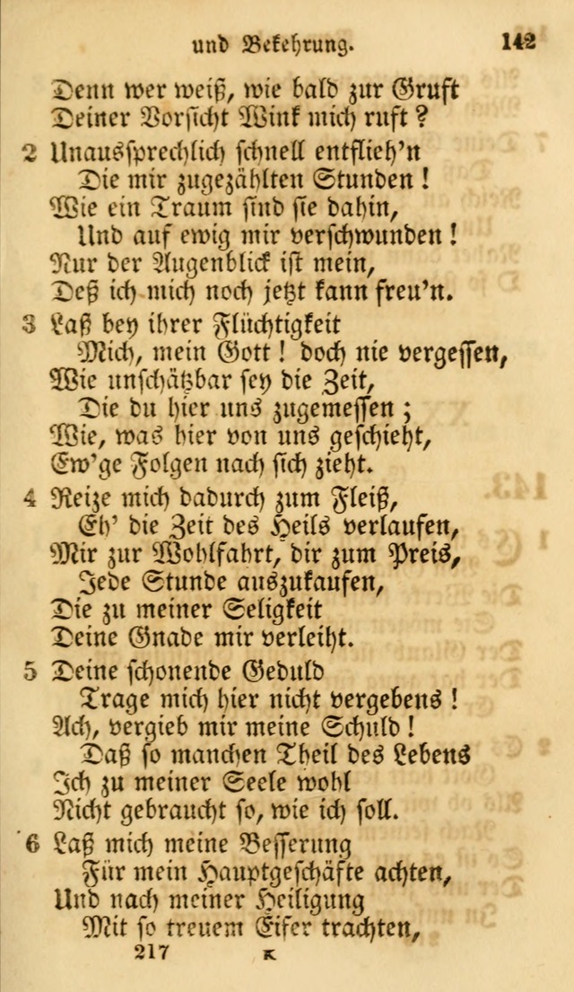 Evangelische Lieder-Sammlung: genommen aus der Liedersammlung und dem Gemeinschaftlichen Gesangbuch in den evanglischen Gemeinen page 217