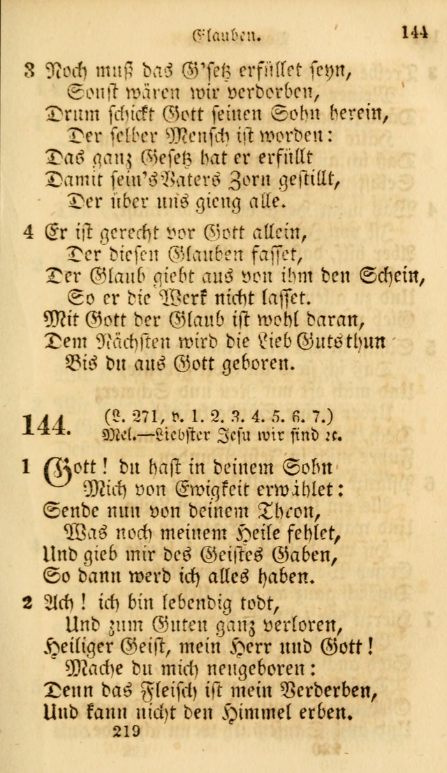 Evangelische Lieder-Sammlung: genommen aus der Liedersammlung und dem Gemeinschaftlichen Gesangbuch in den evanglischen Gemeinen page 219