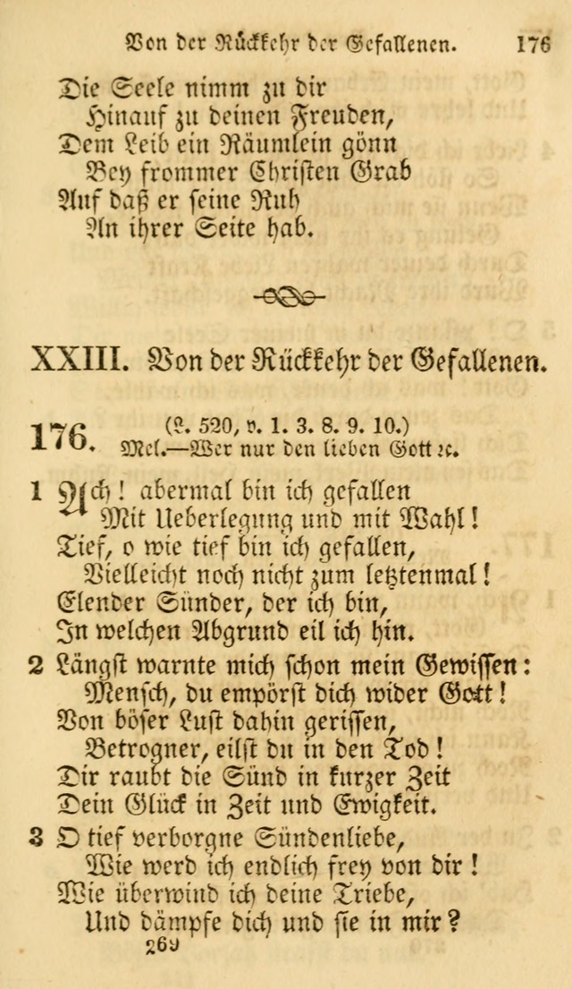 Evangelische Lieder-Sammlung: genommen aus der Liedersammlung und dem Gemeinschaftlichen Gesangbuch in den evanglischen Gemeinen page 269