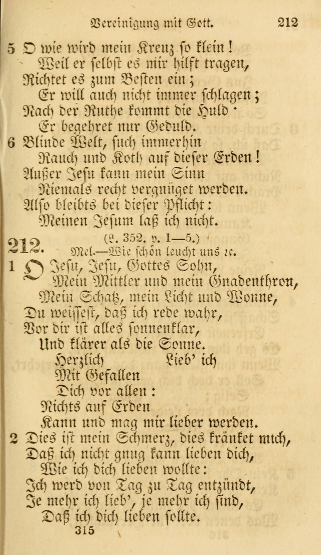 Evangelische Lieder-Sammlung: genommen aus der Liedersammlung und dem Gemeinschaftlichen Gesangbuch in den evanglischen Gemeinen page 315