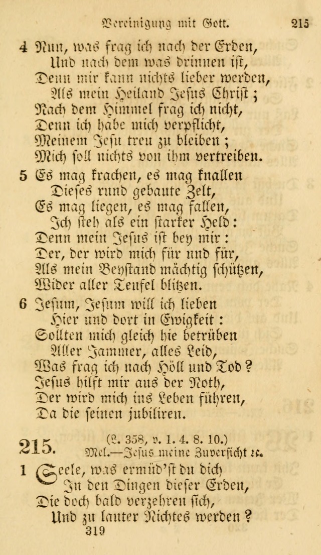 Evangelische Lieder-Sammlung: genommen aus der Liedersammlung und dem Gemeinschaftlichen Gesangbuch in den evanglischen Gemeinen page 319