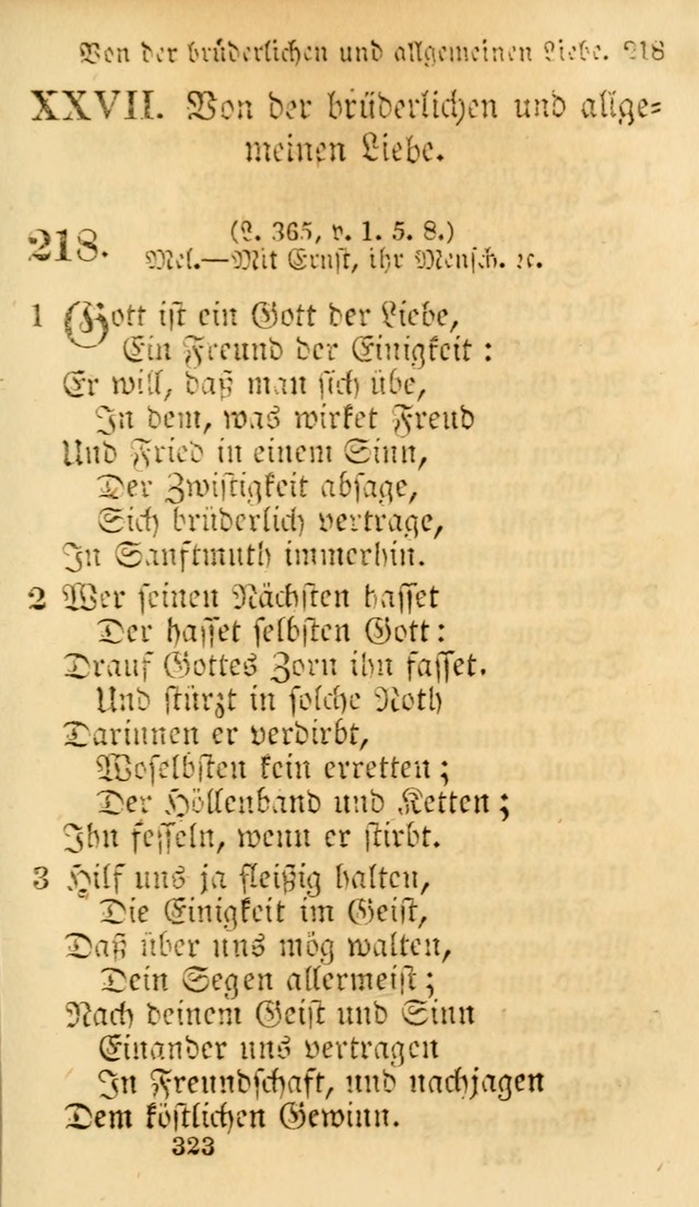 Evangelische Lieder-Sammlung: genommen aus der Liedersammlung und dem Gemeinschaftlichen Gesangbuch in den evanglischen Gemeinen page 323