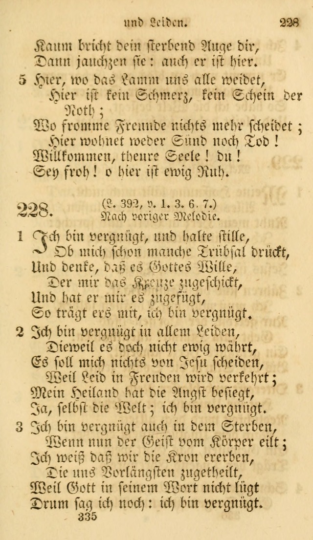 Evangelische Lieder-Sammlung: genommen aus der Liedersammlung und dem Gemeinschaftlichen Gesangbuch in den evanglischen Gemeinen page 335