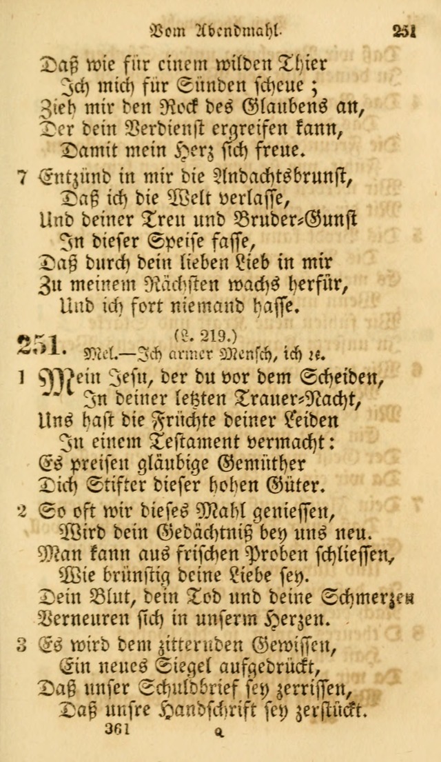 Evangelische Lieder-Sammlung: genommen aus der Liedersammlung und dem Gemeinschaftlichen Gesangbuch in den evanglischen Gemeinen page 361