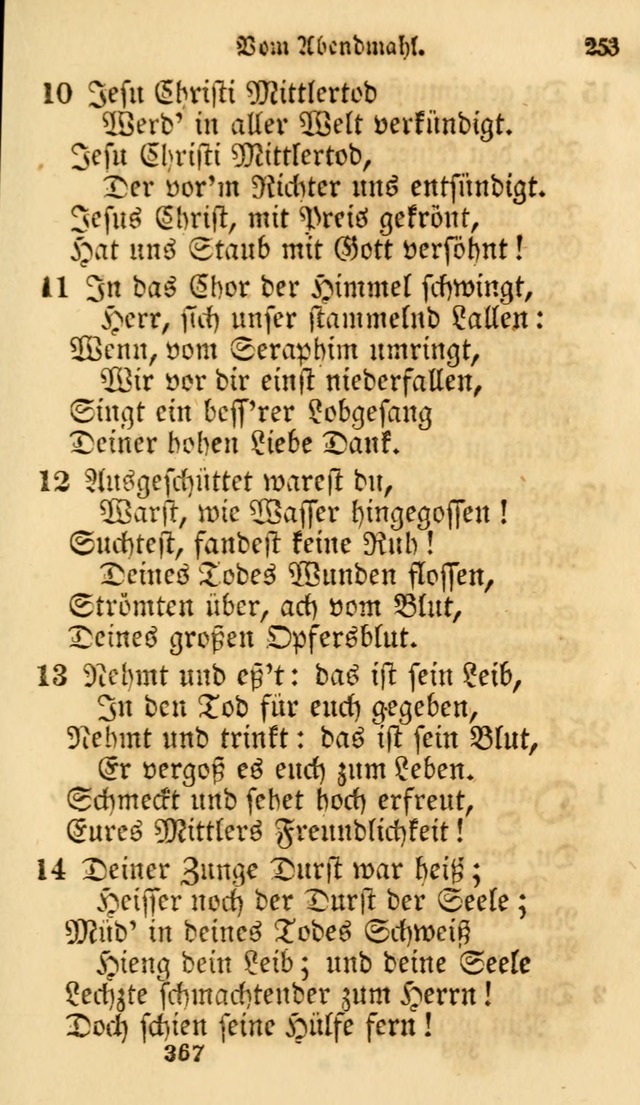 Evangelische Lieder-Sammlung: genommen aus der Liedersammlung und dem Gemeinschaftlichen Gesangbuch in den evanglischen Gemeinen page 367