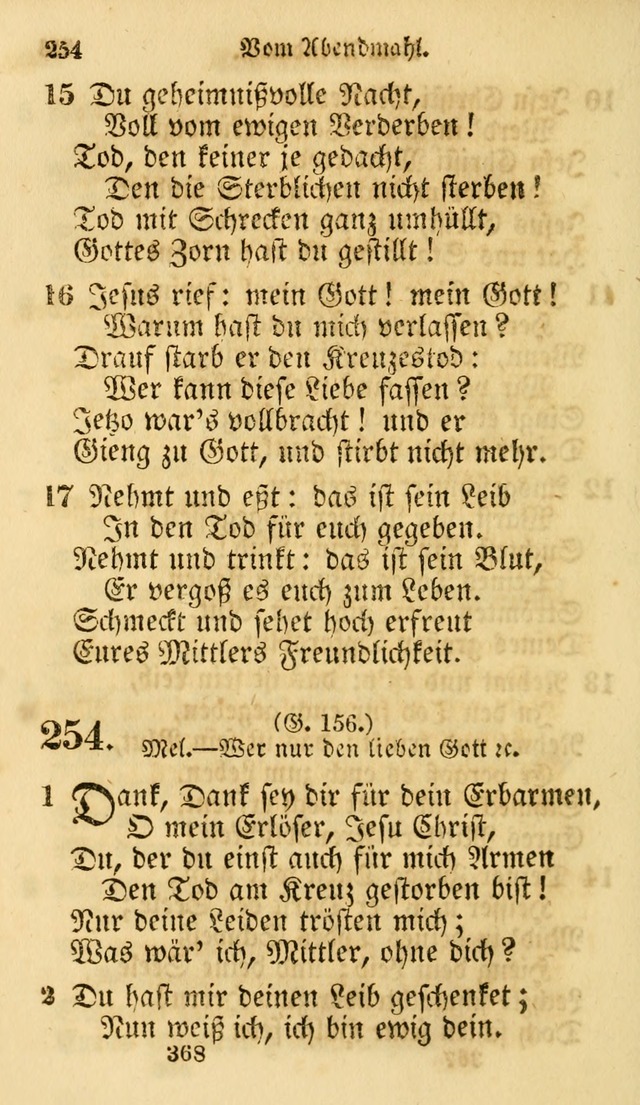 Evangelische Lieder-Sammlung: genommen aus der Liedersammlung und dem Gemeinschaftlichen Gesangbuch in den evanglischen Gemeinen page 368