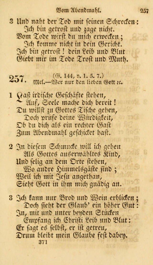 Evangelische Lieder-Sammlung: genommen aus der Liedersammlung und dem Gemeinschaftlichen Gesangbuch in den evanglischen Gemeinen page 371