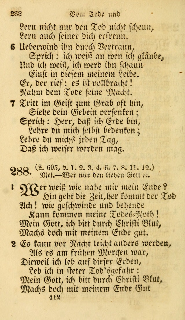 Evangelische Lieder-Sammlung: genommen aus der Liedersammlung und dem Gemeinschaftlichen Gesangbuch in den evanglischen Gemeinen page 412