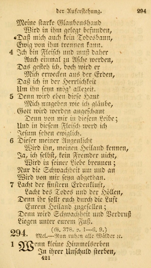 Evangelische Lieder-Sammlung: genommen aus der Liedersammlung und dem Gemeinschaftlichen Gesangbuch in den evanglischen Gemeinen page 421