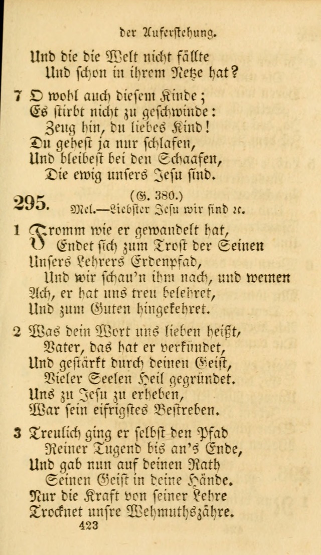 Evangelische Lieder-Sammlung: genommen aus der Liedersammlung und dem Gemeinschaftlichen Gesangbuch in den evanglischen Gemeinen page 423