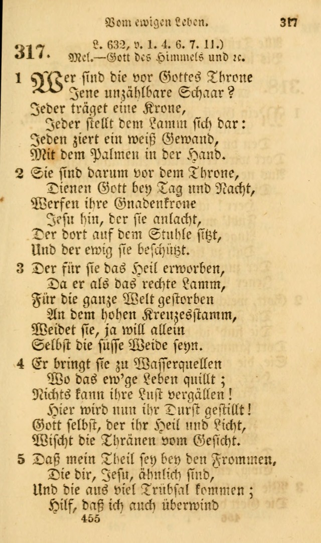 Evangelische Lieder-Sammlung: genommen aus der Liedersammlung und dem Gemeinschaftlichen Gesangbuch in den evanglischen Gemeinen page 455