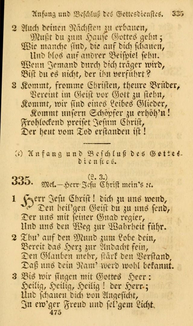 Evangelische Lieder-Sammlung: genommen aus der Liedersammlung und dem Gemeinschaftlichen Gesangbuch in den evanglischen Gemeinen page 475