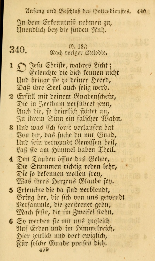 Evangelische Lieder-Sammlung: genommen aus der Liedersammlung und dem Gemeinschaftlichen Gesangbuch in den evanglischen Gemeinen page 479