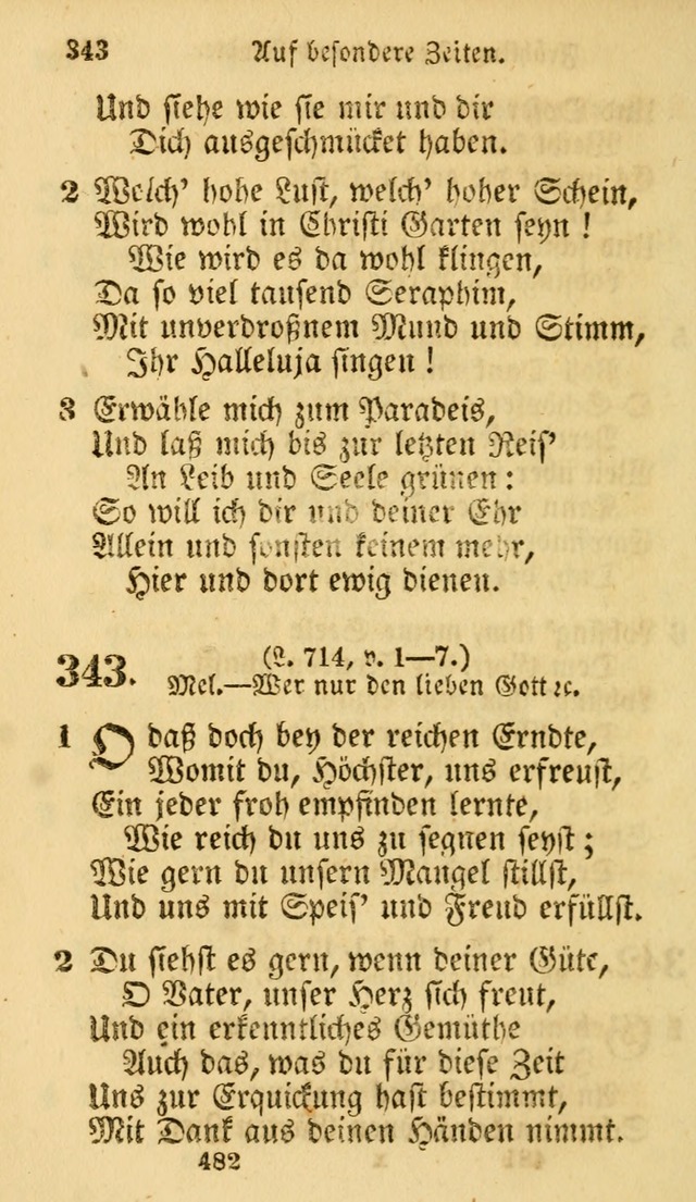 Evangelische Lieder-Sammlung: genommen aus der Liedersammlung und dem Gemeinschaftlichen Gesangbuch in den evanglischen Gemeinen page 482