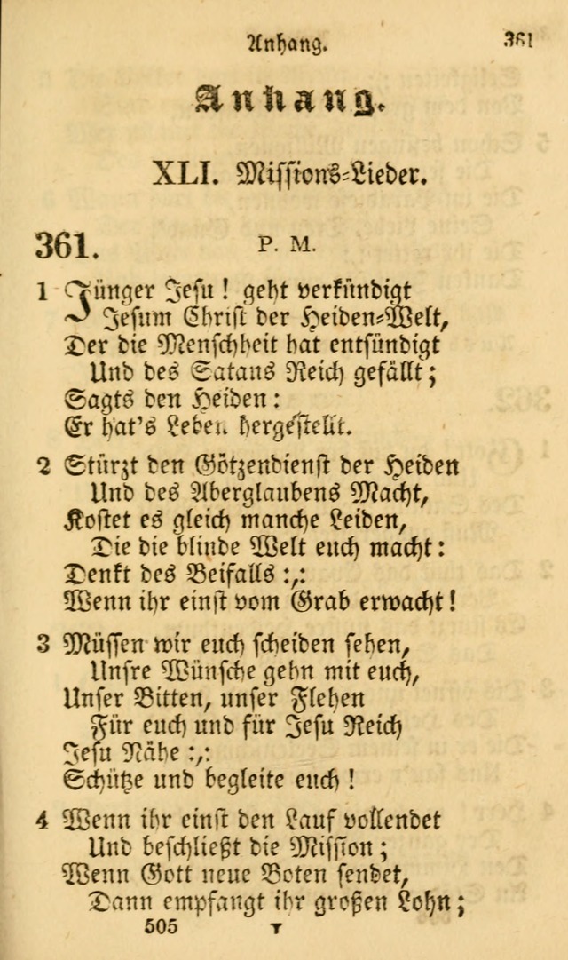 Evangelische Lieder-Sammlung: genommen aus der Liedersammlung und dem Gemeinschaftlichen Gesangbuch in den evanglischen Gemeinen page 505