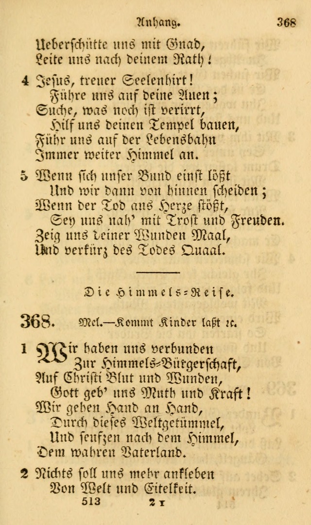 Evangelische Lieder-Sammlung: genommen aus der Liedersammlung und dem Gemeinschaftlichen Gesangbuch in den evanglischen Gemeinen page 513