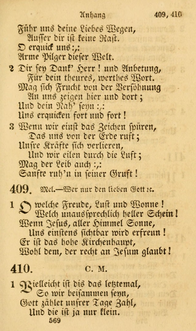 Evangelische Lieder-Sammlung: genommen aus der Liedersammlung und dem Gemeinschaftlichen Gesangbuch in den evanglischen Gemeinen page 569