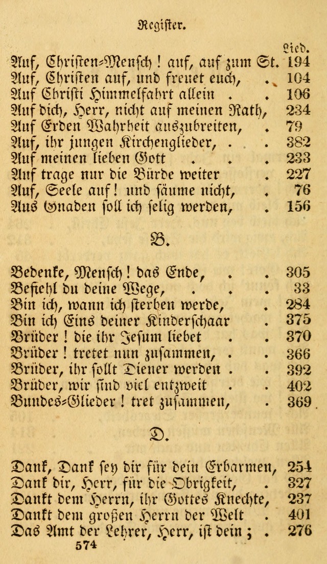 Evangelische Lieder-Sammlung: genommen aus der Liedersammlung und dem Gemeinschaftlichen Gesangbuch in den evanglischen Gemeinen page 574