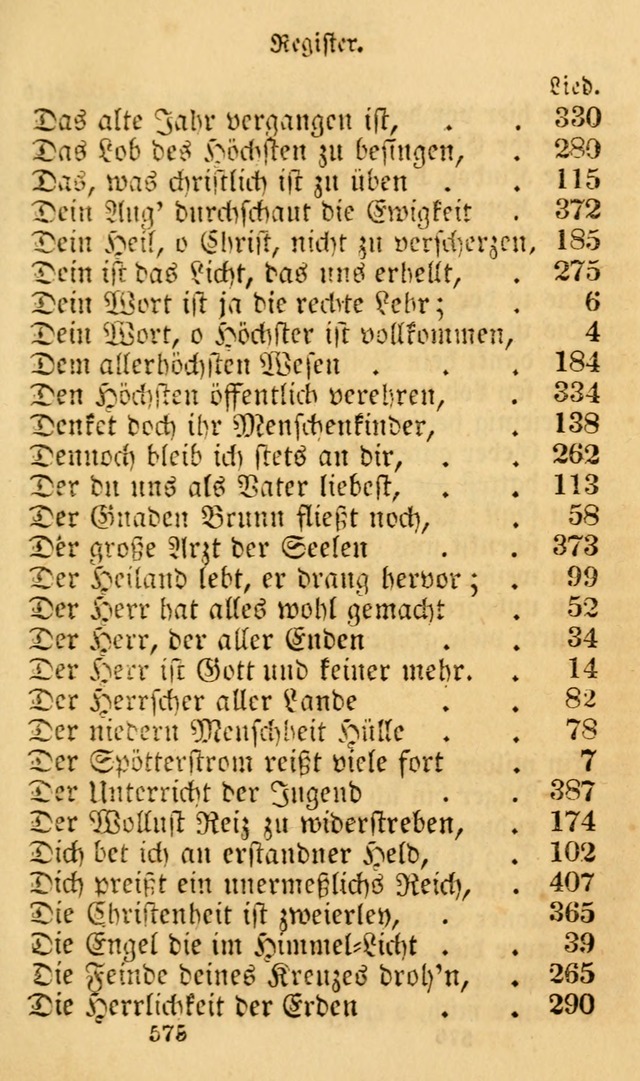 Evangelische Lieder-Sammlung: genommen aus der Liedersammlung und dem Gemeinschaftlichen Gesangbuch in den evanglischen Gemeinen page 575