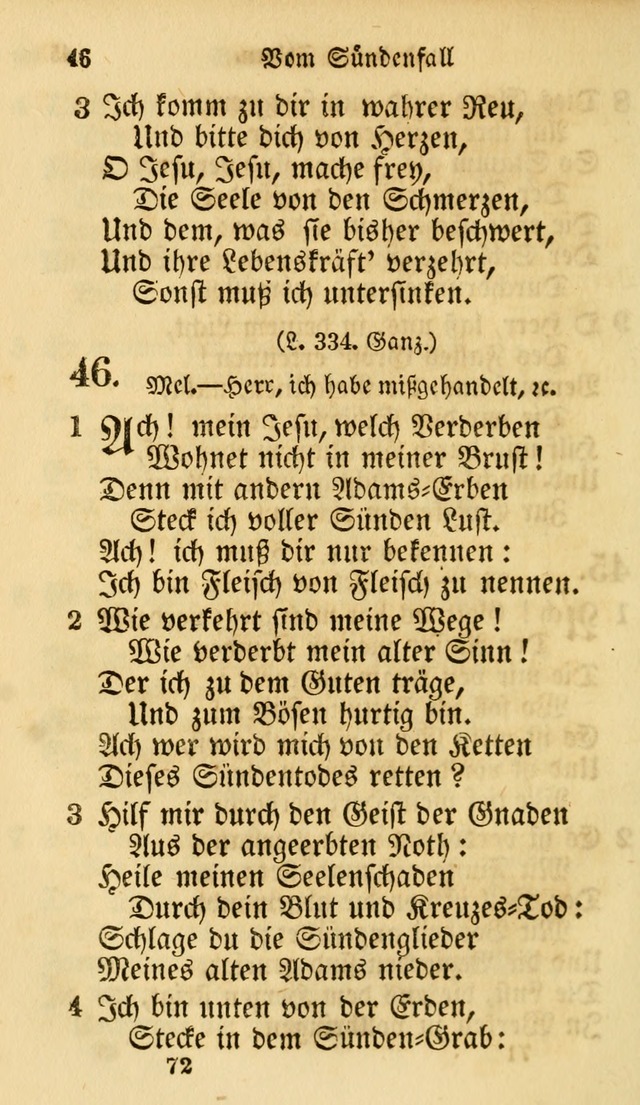 Evangelische Lieder-Sammlung: genommen aus der Liedersammlung und dem Gemeinschaftlichen Gesangbuch in den evanglischen Gemeinen page 72