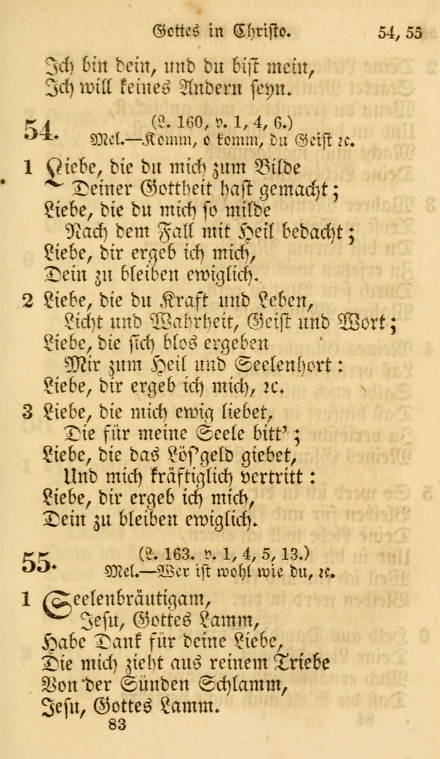 Evangelische Lieder-Sammlung: genommen aus der Liedersammlung und dem Gemeinschaftlichen Gesangbuch in den evanglischen Gemeinen page 83