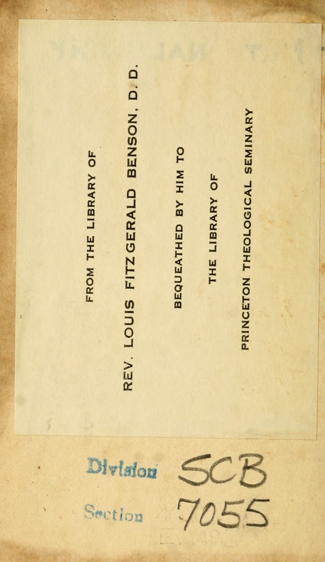 Evangelische Lieder-Sammlung: genommen aus der Liedersammlung und dem Gemeinschaftlichen Gesangbuch in den evanglischen Gemeinen page ii