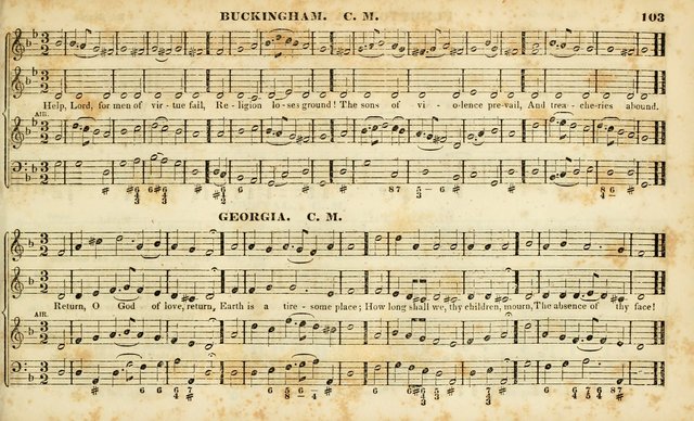 Evangelical Musick: or, The Sacred Minstrel and Sacred Harp United: consisting of a great variety of psalm and hymn tunes, set pieces, anthems, etc. (10th ed) page 103