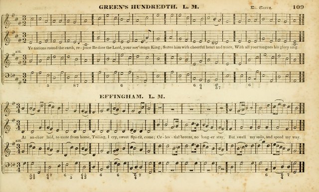 Evangelical Musick: or, The Sacred Minstrel and Sacred Harp United: consisting of a great variety of psalm and hymn tunes, set pieces, anthems, etc. (10th ed) page 109