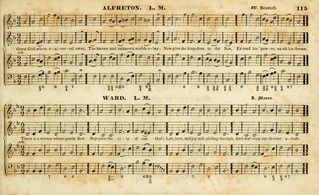 Evangelical Musick: or, The Sacred Minstrel and Sacred Harp United: consisting of a great variety of psalm and hymn tunes, set pieces, anthems, etc. (10th ed) page 115