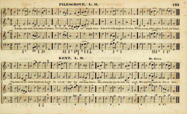 Evangelical Musick: or, The Sacred Minstrel and Sacred Harp United: consisting of a great variety of psalm and hymn tunes, set pieces, anthems, etc. (10th ed) page 123