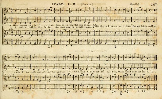 Evangelical Musick: or, The Sacred Minstrel and Sacred Harp United: consisting of a great variety of psalm and hymn tunes, set pieces, anthems, etc. (10th ed) page 147