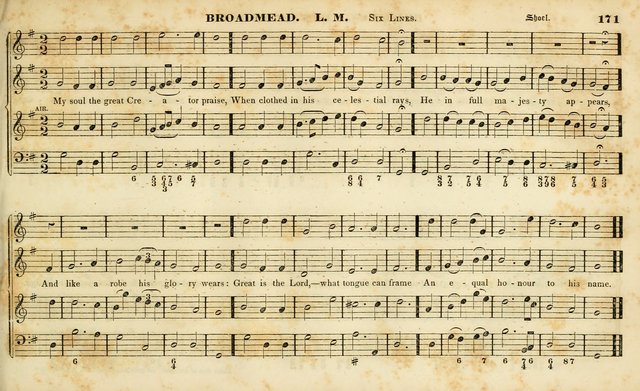 Evangelical Musick: or, The Sacred Minstrel and Sacred Harp United: consisting of a great variety of psalm and hymn tunes, set pieces, anthems, etc. (10th ed) page 171