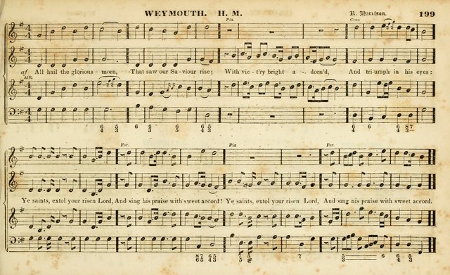 Evangelical Musick: or, The Sacred Minstrel and Sacred Harp United: consisting of a great variety of psalm and hymn tunes, set pieces, anthems, etc. (10th ed) page 199