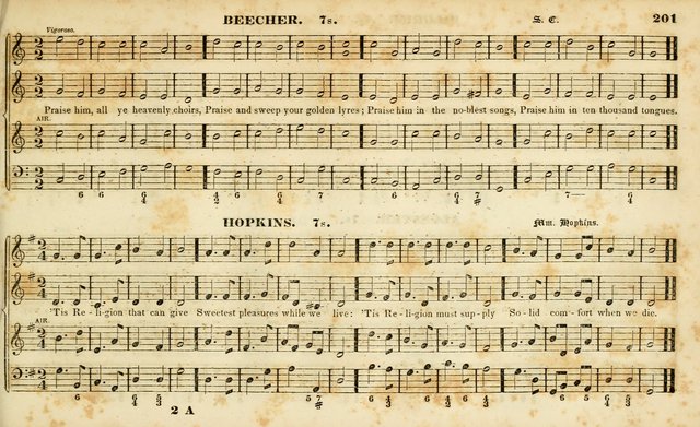 Evangelical Musick: or, The Sacred Minstrel and Sacred Harp United: consisting of a great variety of psalm and hymn tunes, set pieces, anthems, etc. (10th ed) page 201