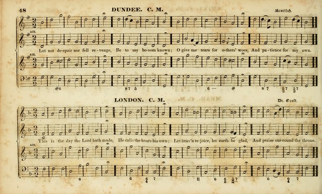 Evangelical Musick: or, The Sacred Minstrel and Sacred Harp United: consisting of a great variety of psalm and hymn tunes, set pieces, anthems, etc. (10th ed) page 48