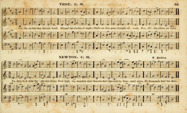 Evangelical Musick: or, The Sacred Minstrel and Sacred Harp United: consisting of a great variety of psalm and hymn tunes, set pieces, anthems, etc. (10th ed) page 55