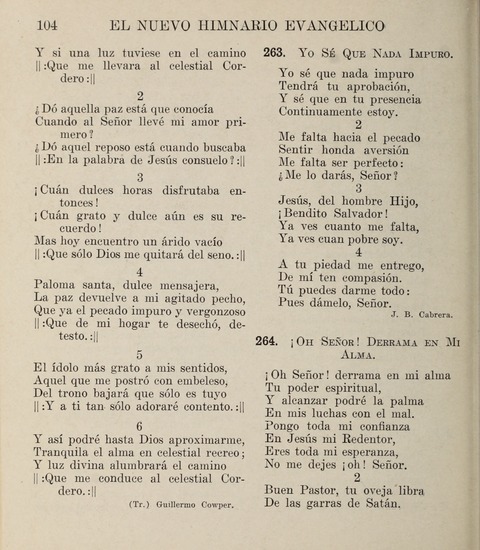 El Nuevo Himnario Evangelico para el uso de las Iglesias Evangelicas de Habla Espanol en Todo el Mundo page 104