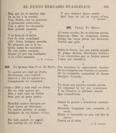 El Nuevo Himnario Evangelico para el uso de las Iglesias Evangelicas de Habla Espanol en Todo el Mundo page 105